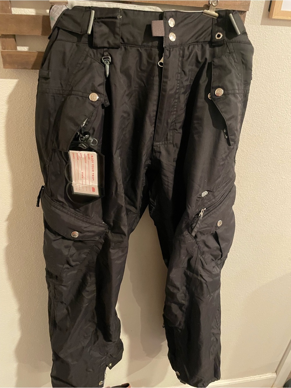686 Smarty 3-In-1 Cargo Snowboarding Ski Pants Waterproof Black Mens Size Large